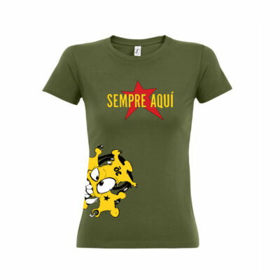 tshirt kaki - face - sempre aqui - femme